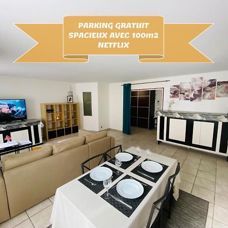 Parking & 100M2 En Plein Centre Ville Apartment Reims Bagian luar foto