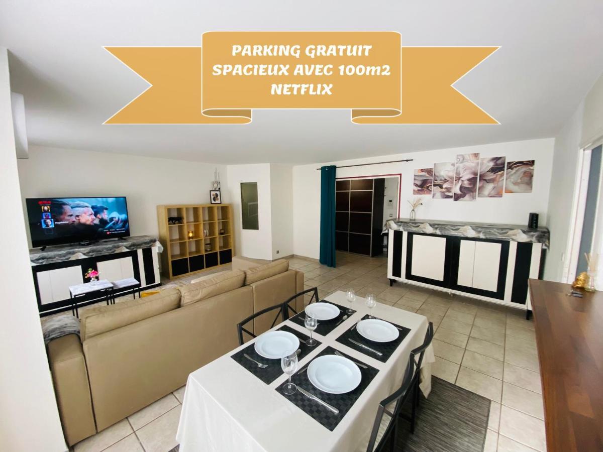 Parking & 100M2 En Plein Centre Ville Apartment Reims Bagian luar foto